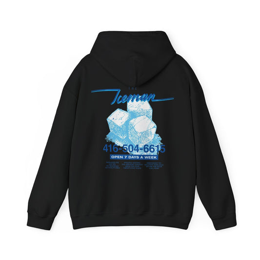 Blue Iceman Black Hoodie