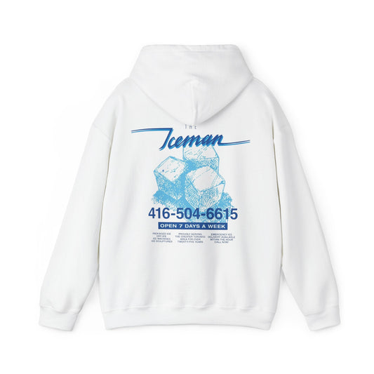 Blue Iceman White Hoodie